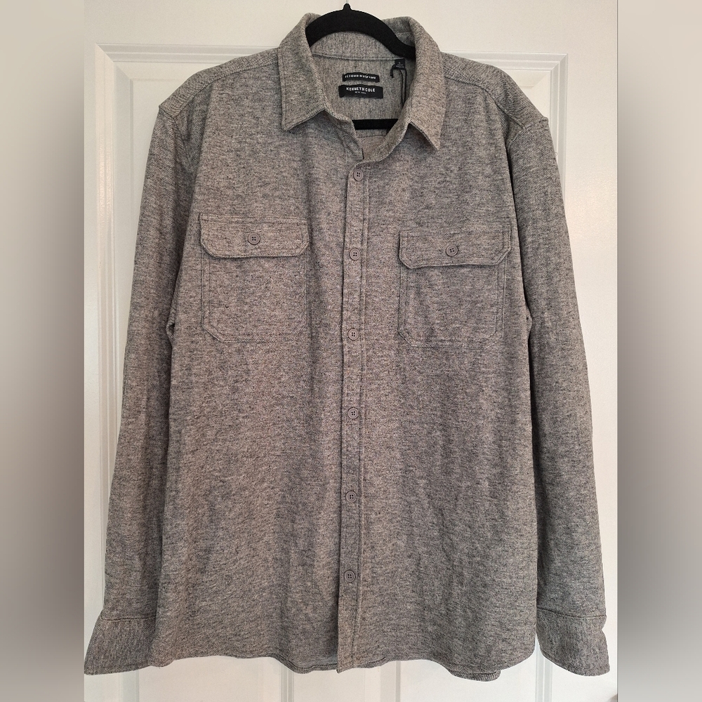 Kenneth Cole Gray Button-Up Shirt‎ Size L